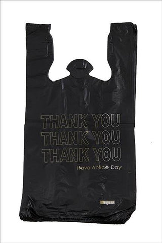 Thank You Bags - Black/Gold - 1/6 - (500 - 10,000 Count)-Pharmacy Bags & Exit Bags