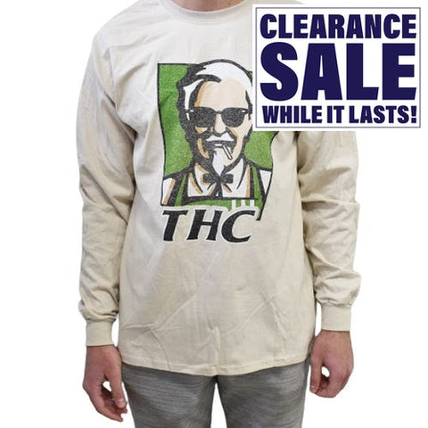 THC Long Sleeve T Shirt - Various Sizes - (1 Count or 3 Count)-Novelty, Hats & Clothing