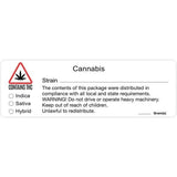 Universal Contains THC Triangle Strain & Gram Label 1" x 3" Inch 1000 Count-Prescription Labels & State Compliant Labels