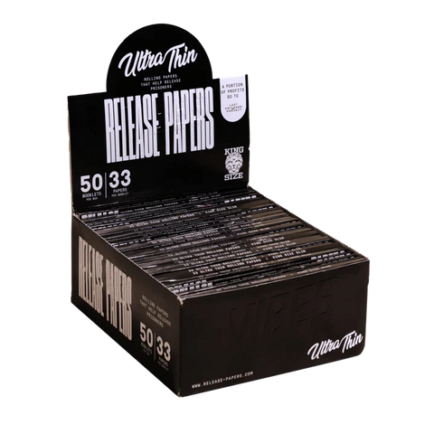 Vibes King Size Ultra Thin Release Papers (50 Count 33 Sheets Per Pack)