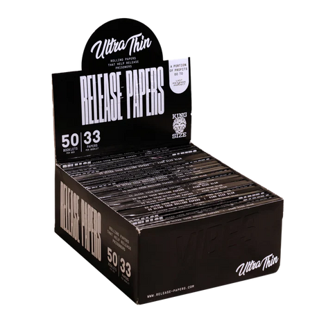 Vibes King Size Ultra Thin Release Papers - (50 Count Display - 33 Sheets Per Pack)-Papers and Cones