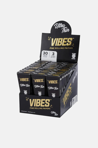 Vibes Ultra Thin Cones King Size (30 Packs Per Box - 3 Cones Per pack)