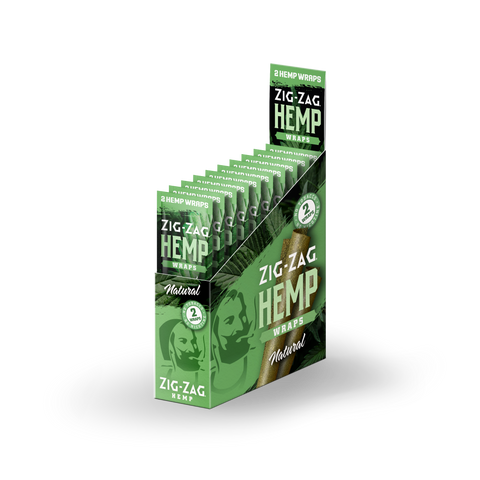 Zig-Zag Hemp Wraps - 2 Per Pack - Natural - (25 Count Displays)-Papers and Cones