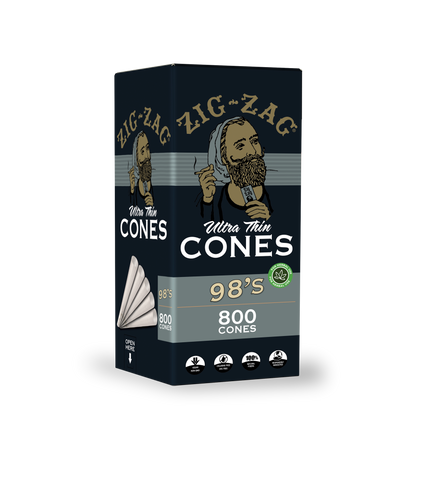 Zig-Zag Ultra-Thin 98MM Size Bulk Cones - (800 Cones Per Bulk Box)-Papers and Cones