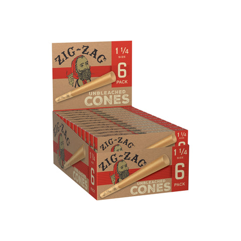 Zig-Zag Unbleached 1 1/4" Cones (24 Count) 6/Pack-Papers and Cones