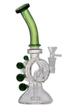 10" Bent Neck Abstract Bubbler  - Color May Vary - (1 Count)