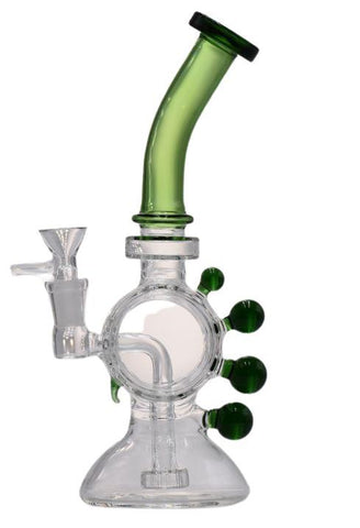 10" Bent Neck Abstract Bubbler  - Color May Vary - (1 Count)