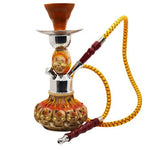 10” Brown Multi Flaming Skull Acrylic Resin Hookah  - (1 Count)