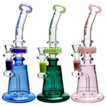 10" Stoned Glass Bent Neck Matrix Beaker - Color May Vary - (1 Count)