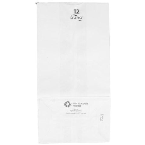 #12 Duro  White Paper Bag - (500 Count)