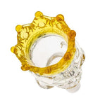 14mm Male Glass Skull Bowl With Yellow Crown - (1 Count)