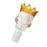 14mm Male Glass Skull Bowl With Yellow Crown - (1 Count)