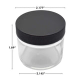 2 oz Glass Straight Sided Round Jar - Black Or White - (Multiple Counts Available)