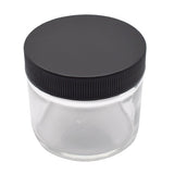 2 oz Glass Straight Sided Round Jar - Black Or White - (Multiple Counts Available)