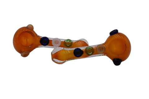 3" Orange Fume Belly Button Hand Glass -  (1 Count)