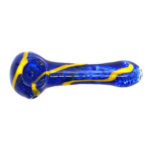 4” Decorative Striped Double Frit Glass Pipe - Color May Vary - (1 Count)