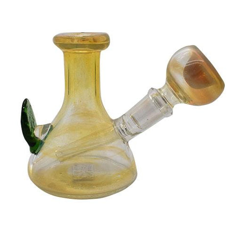 4" Glass Water Bubbler Green Leaf Design - Color May Vary - (1 Count)