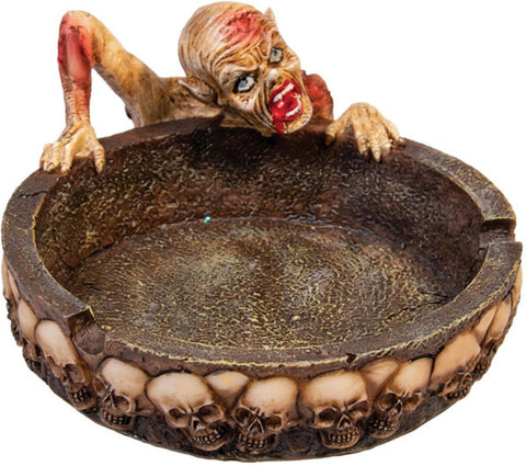 4" Polyresin Zombie Ashtray - Color May Vary - (1 Count)