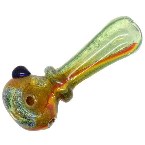 4" Ring With Rasta Line Glass Handpipe - Colors May Vary - (1 Count)