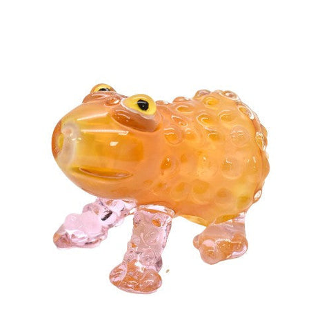 4.5" Golden Frog Glass Handpipe - Colors May Vary - (1 Count)