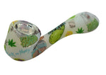 4.5" R&M Glow In the Dark Silicone Sherlock Pipe -Design May Vary - (1CT, 5CT OR 10CT)