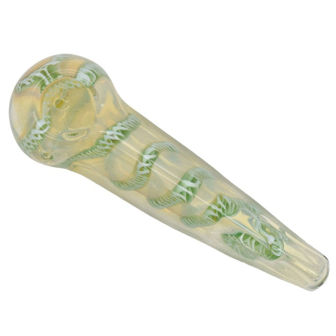 4.5" Tripple Flatting Snake Style Glass Handpipe - Colors May Vary - (1 Count)