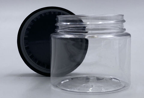 4oz Plastic PET Jar - Clear - Black Child Resistant Lid PET(512 Count)