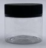 4oz Plastic PET Jar - Clear - Black Child Resistant Lid PET(512 Count)