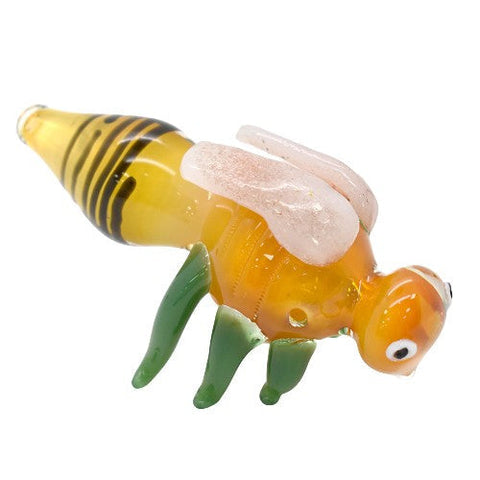 5" Honey Bee Glass Handpipe - Colors May Vary - (1 Count)