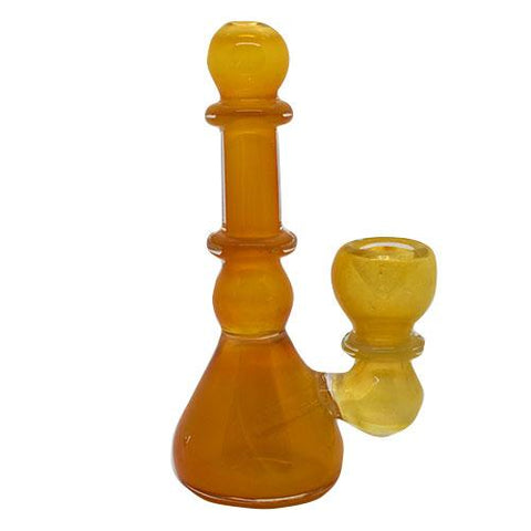 5" Silver Fumed Colorful Glass Bubbler - Color May Vary - (1 Count)