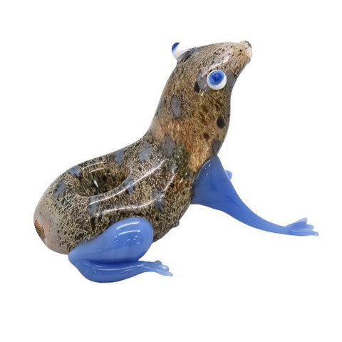 5" Standing Frog Glass Handpipe - Colors May Vary - (1 Count)
