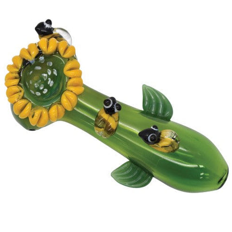 5.5" Sunflower Glass Handpipe - Colors May Vary - (1 Count)