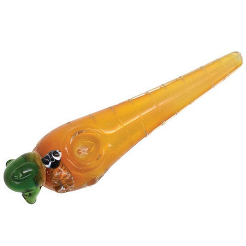 6" Bee Carrot Glass Handpipe - Colors May Vary - (1 Count)