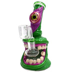 7" 3D Monster Mini Dab Rig with Male Banger - Various Designs & Various Colors - (1 Count)