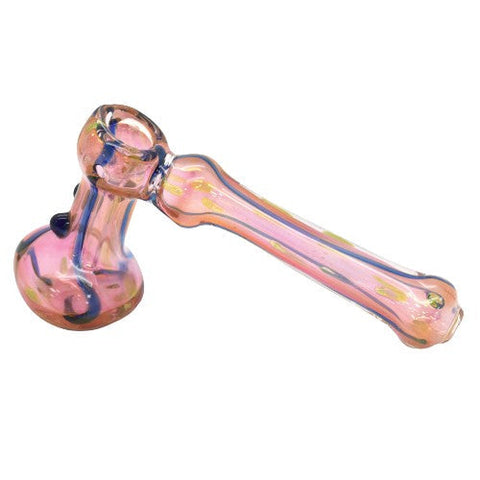 7" Gold Fumed Hammer Glass Handpipe - Colors May Vary - (1 Count)