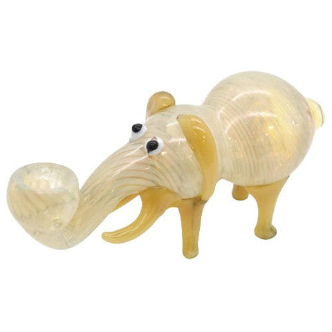 7" Tusk Up Elephant Glass Handpipe - Colors May Vary - (1 Count)