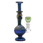 8" Handmade Double Layer Colorful Art Glass Bubbler