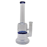 8” Straight Glass Bubbler with Colored Percolator - Color May Vary - (1 Count)