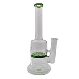 8” Straight Glass Bubbler with Colored Percolator - Color May Vary - (1 Count)