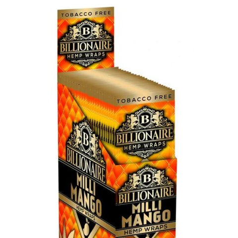 Billionaire Hemp Wraps Milli Mango Flavor 25 Packs Per Box 2 Wraps Per Pack-Papers and Cones