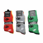 Cannabis Crew Socks - Mens Size (12 Pairs)