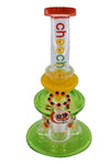 Cheech 8" Button Design Thick Glass Water Bubbler With Perc - (1 Count)