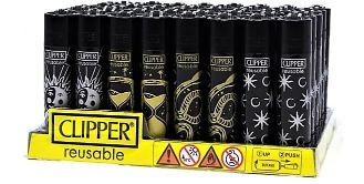 Clipper Lighter - Hippie 10 Pattern - (48 Count Display)