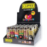 Clipper Lighter Hippie Silver Cover Series - (30,150 OR 300 Count)