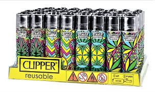 Clipper Lighter - Leaves 18 Pattern - (48 Count Display)