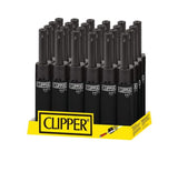 Clipper Lighter Mini Tube Soft Touch Black Top Utility Lighter (24 Count Display)