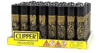 Clipper Lighter - Psychedelic 18 Pattern - (48 Count Display)