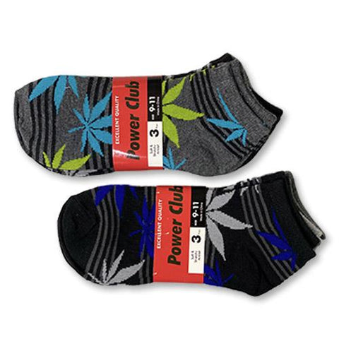 Colored Leaf With Stripes Ankle Socks Size 9-11 - 4Packs 3 Pair Per Pack - (12 Pair Total)