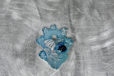Custom Heady Glass - Nimbus Third Eye Blue Heart Pendant - (1 Count)