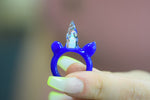 Custom Heady Glass - Opal Horn Unicorn Ring - Various Sizes/Colors - (1 Count)